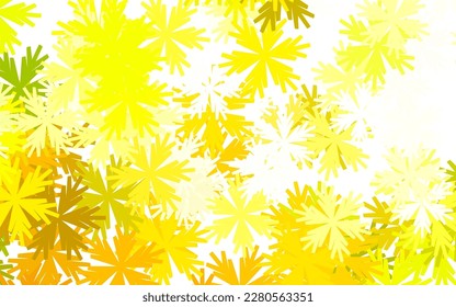 Verde claro, patrón elegante vector amarillo con flores. Decoración de flores sobre fondo blanco. Patrón colorido para los libros infantiles.