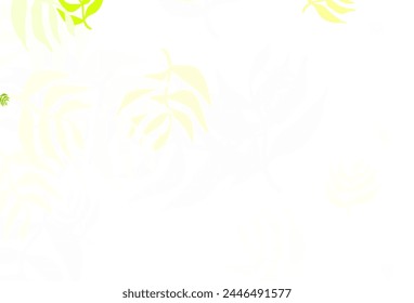 Light Green, Yellow vector elegant template with leaves. Shining colored illustration with leaves in doodle style. Brand new design for your business.