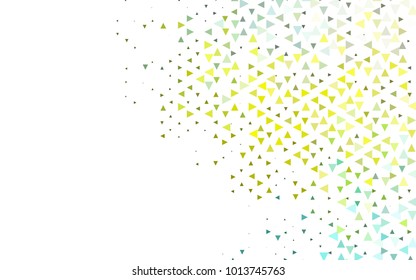Light Green, Yellow vector geometric simple minimalistic background, which consist of triangles on white background. Triangular pattern with gradient for your business design. 