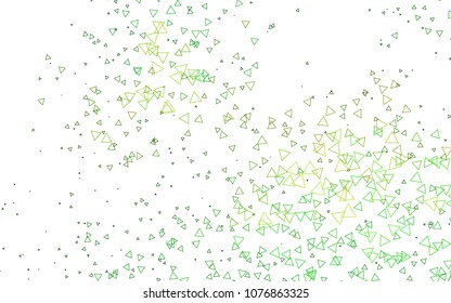 Light Green, Yellow vector geometric simple minimalistic background, which consist of triangles on white background. Triangular pattern with gradient for your business design. 