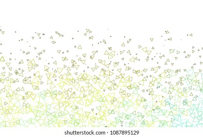 Light Green, Yellow vector geometric simple minimalistic background, which consist of triangles on white background. Triangular pattern with gradient for your business design. 