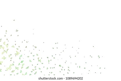 Light Green, Yellow vector geometric simple minimalistic background, which consist of triangles on white background. Triangular pattern with gradient for your business design. 
