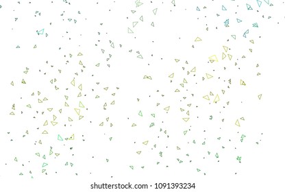 Light Green, Yellow vector geometric simple minimalistic background, which consist of triangles on white background. Triangular pattern with gradient for your business design. 