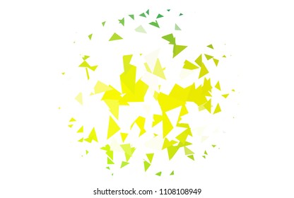 Light Green, Yellow vector geometric simple minimalistic background, which consist of triangles on white background. Triangular pattern with gradient for your business design. 