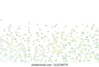 Light Green, Yellow vector geometric simple minimalistic background, which consist of triangles on white background. Triangular pattern with gradient for your business design. 