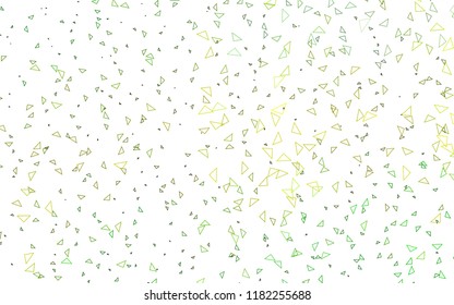 Light Green, Yellow vector geometric simple minimalistic background, which consist of triangles on white background. Triangular pattern with gradient for your business design. 