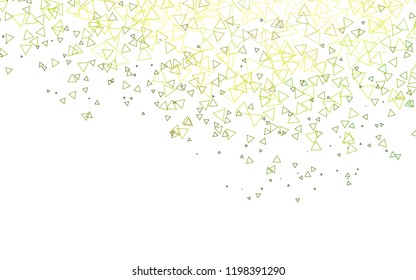 Light Green, Yellow vector geometric simple minimalistic background, which consist of triangles on white background. Triangular pattern with gradient for your business design. 