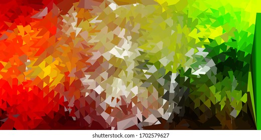 Light green, yellow vector geometric polygonal layout. Colorful abstract illustration with gradient triangles. Wallpaper for your web apps.