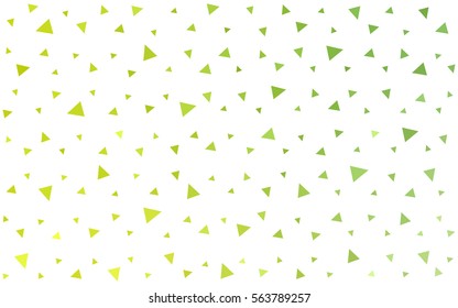 Light Green Yellow vector geometric simple minimalistic background, which consist of triangles on white background. Triangular pattern with gradient for your business design. 