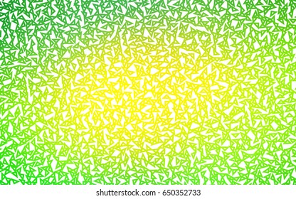Light Green, Yellow vector geometric simple minimalistic background, which consist of triangles on white background. Triangular pattern with gradient for your business design. 