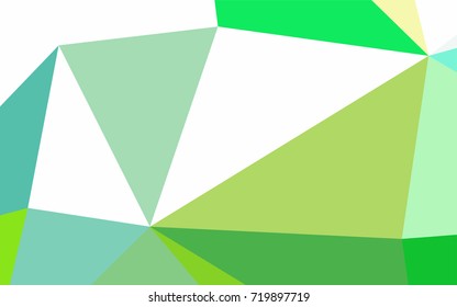 Light Green, Yellow vector geometric simple minimalistic background, which consist of triangles on white background. Triangular pattern with gradient for your business design. 