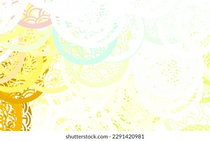 Light Green, Yellow vector Glitter abstract illustration with blurred drops of rain. Illustration with set of shining colorful abstract circles. Simple design for your web site.