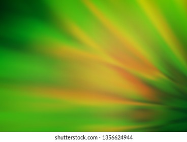 Light Green, Yellow vector glossy bokeh pattern. A vague abstract illustration with gradient. The background for your creative designs.