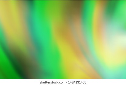 Light Green, Yellow vector glossy abstract background. A completely new colored illustration in blur style. The best blurred design for your business.