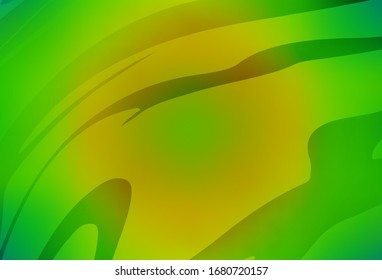 Fondo abstracto brillante de color verde claro, vector amarillo. Ilustración creativa en estilo de medio tono con degradado. Nueva forma de tu diseño.