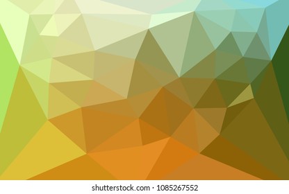 Light Green, Yellow vector gradient triangles texture with a heart in a centre. Colorful illustration in a polygonal style. Pattern for a brand book's backdrop.