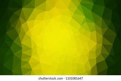 Light Green, Yellow vector gradient triangles pattern. Shining polygonal illustration, which consist of triangles. Brand new style for your business design.