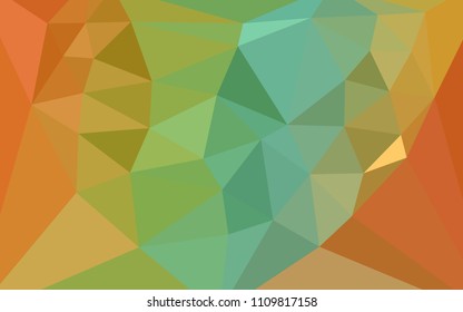 Light Green, Yellow vector gradient triangles texture with a heart in a centre. Triangular geometric sample with gradient.  Completely new template for your banner.