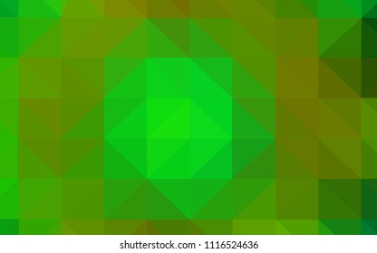 Light Green, Yellow vector gradient triangles template. Creative illustration in halftone style with triangles. A new texture for your web site.