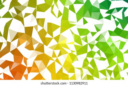 Light Green, Yellow vector gradient triangles template. Creative illustration in halftone style with triangles. Pattern for a brand book's backdrop.