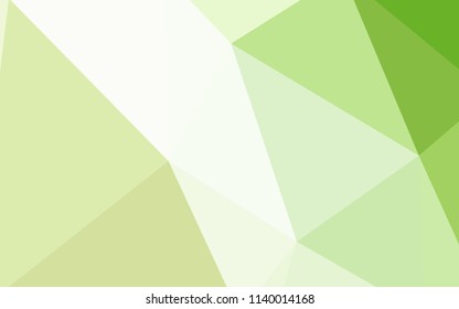 Light Green, Yellow vector gradient triangles pattern. A sample with polygonal shapes. Best triangular design for your business.