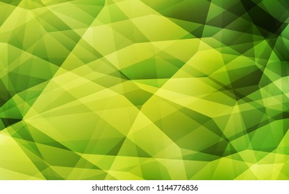 Light Green, Yellow vector gradient triangles pattern. Elegant bright polygonal illustration with gradient. Triangular pattern for your design.