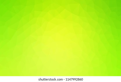 Light Green, Yellow vector gradient triangles texture. Glitter abstract illustration with an elegant triangles. A completely new design for your leaflet.