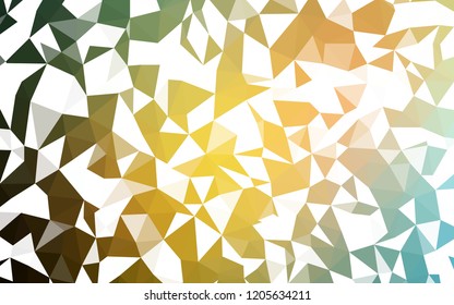 Light Green, Yellow vector gradient triangles pattern. Creative illustration in halftone style with triangles. Brand new style for your business design.