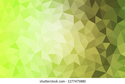 Light Green, Yellow vector gradient triangles pattern. Triangular geometric sample with gradient.  A new texture for your web site.