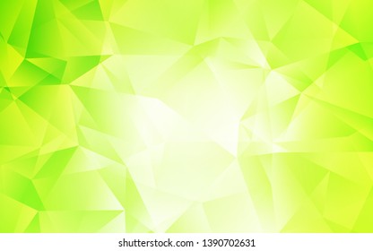 Light Green, Yellow vector gradient triangles texture. Creative geometric illustration in Origami style with gradient. Polygonal design for your web site.