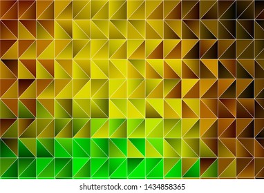 Light Green, Yellow vector gradient triangles pattern. Shining polygonal illustration, which consist of triangles. Template for cell phone's backgrounds.