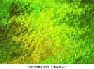 Light Green, Yellow vector gradient triangles pattern. Polygonal abstract illustration with gradient. Polygonal design for your web site.