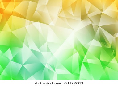 Light Green, Yellow vector gradient triangles texture. Creative geometric illustration in Origami style with gradient. Polygonal design for your web site.