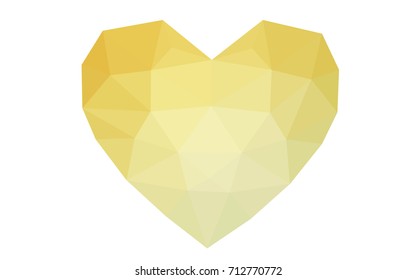 Light Green, Yellow vector greeting Card Happy Valentine's Day. Lettering with hearts on the white polygonal background. Colored triangular illustration for your business.
