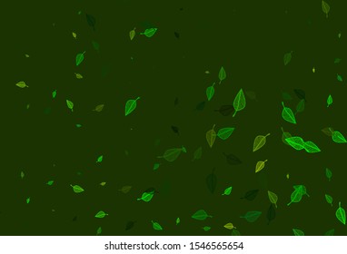 Light Green, Yellow vector hand painted pattern. Creative illustration in simple style with leaves. New template for your brand book.