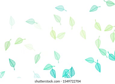 Light Green, Yellow vector hand painted backdrop. Shining colorful illustration with leaves in doodle style. Pattern for coloring books and pages for kids.