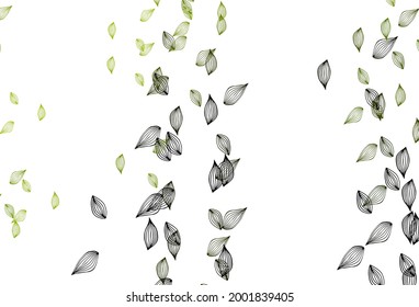 Light Green, Yellow vector hand painted template. Abstract leaves with gradient on simple background. Pattern for heads of websites and designs.