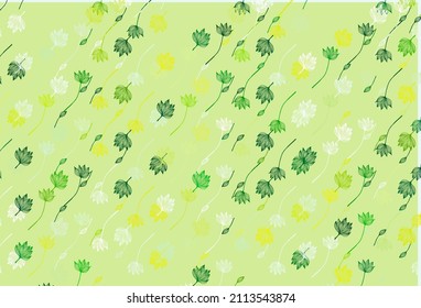 Verde claro, textura pintada a mano por el vector amarillo. Ilustración colorida abstracta con hojas en estilo doodle. Nueva plantilla para tu libro de marcas.