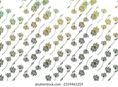 Hellgrüner, gelber Vektorhintergrund, handgemalt. Moderne geometrische abstrakte Illustration mit Blättern. Doodle Design für Ihre Website.