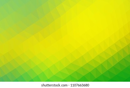 Light Green, Yellow vector hexagon mosaic cover. An elegant bright illustration with gradient. The template can be used as a background for cell phones.