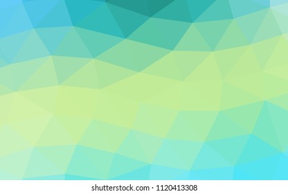 Light Green, Yellow vector hexagon mosaic triangle mosaic. Creative illustration in halftone style with gradient. Triangular pattern for your business design.