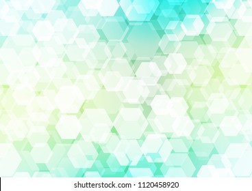 Light Green, Yellow vector hexagon mosaic background. Shining colored illustration in a Brand new style. The polygonal design can be used for your web site.