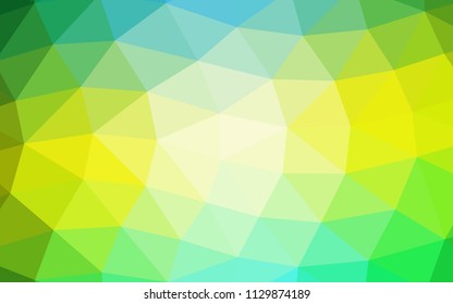 Light Green, Yellow vector hexagon mosaic triangle mosaic. A completely new color illustration in a vague style. The elegant pattern can be used as part of a brand book.