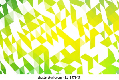 Light Green, Yellow vector hexagon mosaic cover. Shining illustration, which consist of triangles. The completely new template can be used for your brand book.