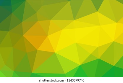 Light Green, Yellow vector hexagon mosaic template. A vague abstract illustration with gradient. Triangular pattern for your business design.