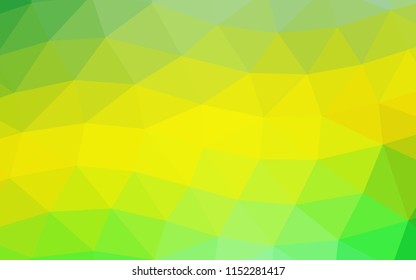 Light Green, Yellow vector hexagon mosaic triangle mosaic. Colorful illustration in abstract style with gradient. The elegant pattern can be used as part of a brand book.