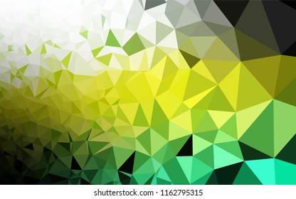 Light Green, Yellow vector hexagon mosaic template. Creative geometric illustration in Origami style with gradient. A completely new design for your business.