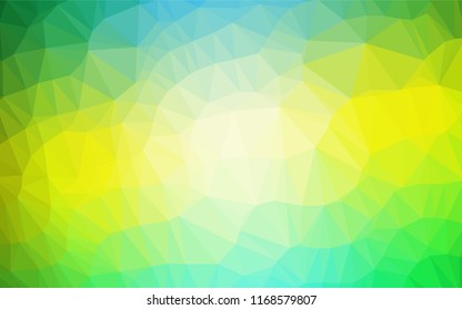 Light Green, Yellow vector hexagon mosaic texture. Glitter abstract illustration with an elegant design. The textured pattern can be used for background.