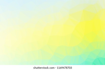 Light Green, Yellow vector hexagon mosaic texture. Creative geometric illustration in Origami style with gradient. The completely new template can be used for your brand book.