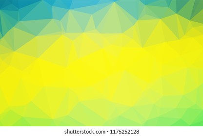 Light Green, Yellow vector hexagon mosaic template. Creative illustration in halftone style with gradient. The template can be used as a background for cell phones.